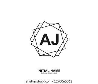 AJ A J Initial logo letter with minimalist concept vector