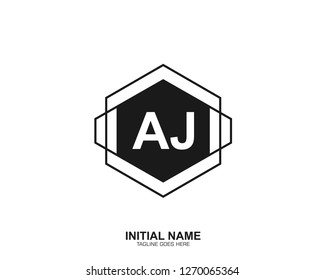 AJ A J Initial logo letter with minimalist concept vector