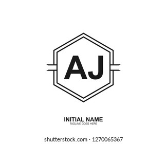 AJ A J Initial logo letter with minimalist concept vector