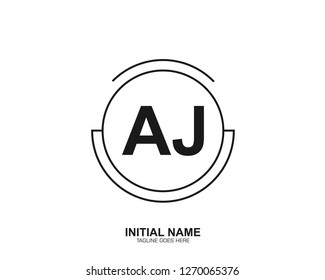 AJ A J Initial logo letter with minimalist concept vector