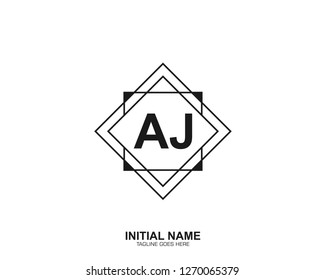 AJ A J Initial logo letter with minimalist concept vector