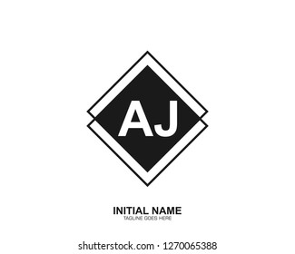 AJ A J Initial logo letter with minimalist concept vector