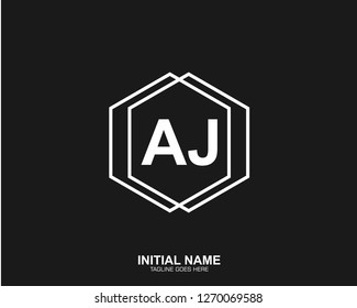 AJ A J Initial logo letter with minimalist concept vector