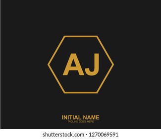 AJ A J Initial logo letter with minimalist concept vector