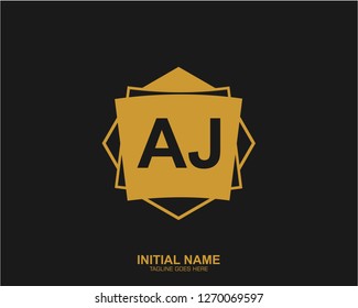 AJ A J Initial logo letter with minimalist concept vector
