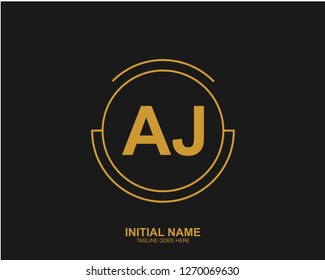 AJ A J Initial logo letter with minimalist concept vector