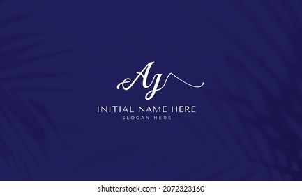 AJ J A Initial Signature logo vector template