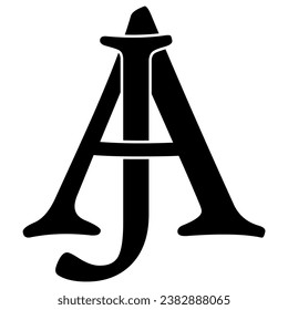 AJ J A letter background Logo Design Icon with Elegant Modern Typography Look in Black and White Color Vector Illustration