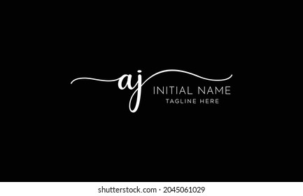 AJ J A Signature initial logo template vector