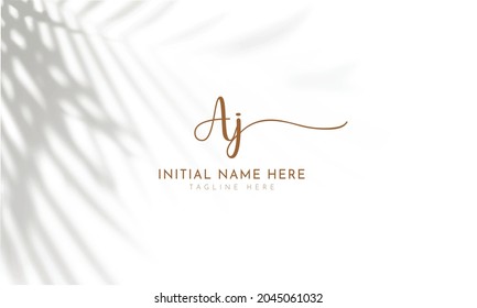 AJ J A Signature initial logo template vector