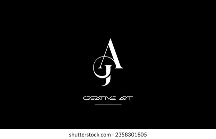 AJ, JA, A, J letras abstractas monograma logotipo