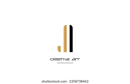AJ, JA, A, J abstract letters logo monogram