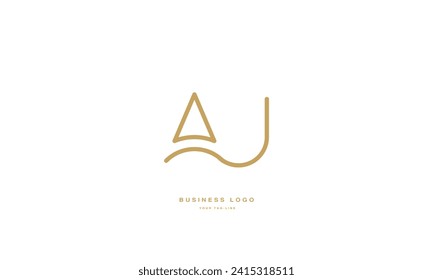 Monograma del logotipo de las letras abstractas AJ, JA, A, J