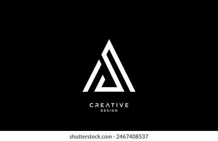 AJ, JA, A, J, Abstract Letters Logo Monogram