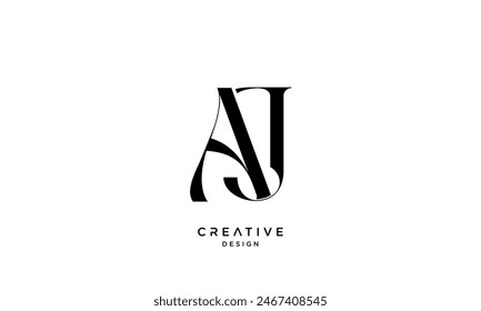 AJ, JA, A, J, Abstract Letters Logo Monogram