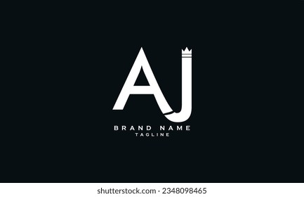 AJ, JA, Abstract initial monogram letter alphabet logo design
