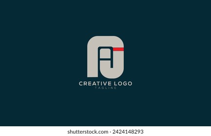 AJ JA Abstract initial monogram letter alphabet logo design