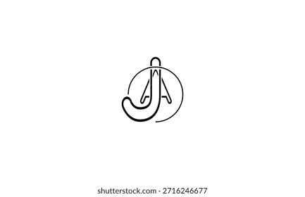 MONOGRAMA DE LOGOTIPO DE LETRA ABSTRACTAS AJ, JA
