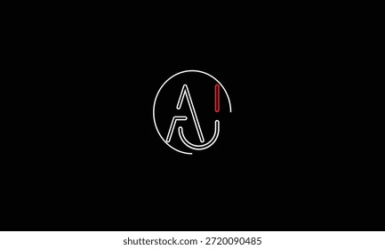 MONOGRAMA DE LOGOTIPO DE LETRA ABSTRACTAS AJ, JA