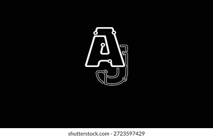 MONOGRAMA DE LOGOTIPO DE LETRA ABSTRACTAS AJ, JA