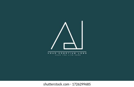 plantilla de monograma de logotipo de vector abstracto de AJ JA