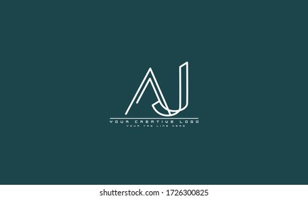 plantilla de monograma de logotipo de vector abstracto de AJ JA