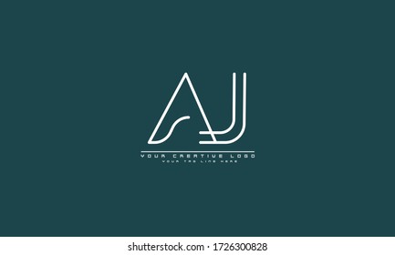 plantilla de monograma de logotipo de vector abstracto de AJ JA
