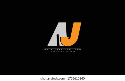 plantilla de monograma de logotipo de vector abstracto de AJ JA