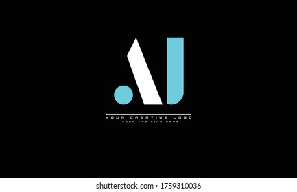 plantilla de monograma de logotipo de vector abstracto de AJ JA