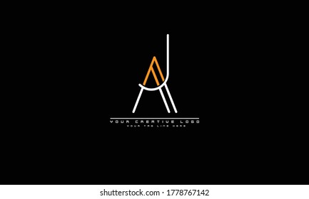 plantilla de monograma de logotipo de vector abstracto de AJ JA