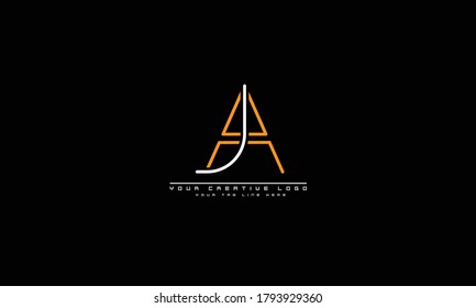  AJ JA abstract vector logo monogram template