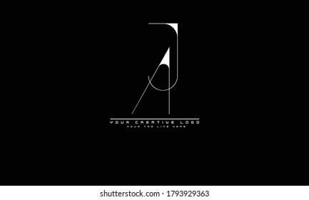  AJ JA abstract vector logo monogram template