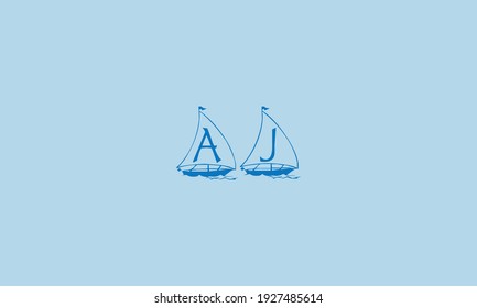 plantilla de monograma de logotipo de vector abstracto de AJ JA
