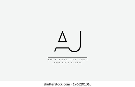 AJ JA abstract vector logo monogram template