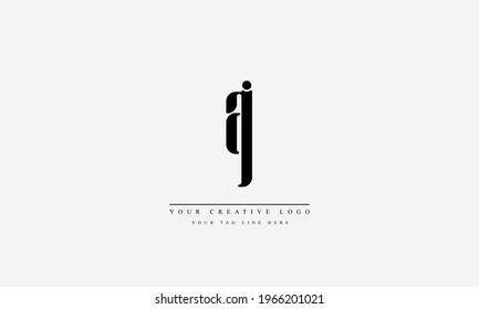 plantilla de monograma del logotipo del vector abstracto aj ja