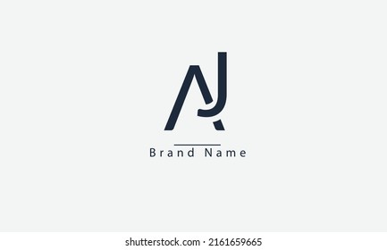AJ JA A J abstract vector logo monogram template