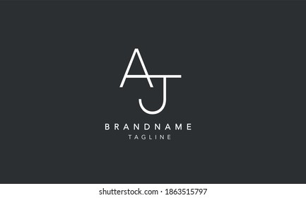 AJ JA A and J Initial Letter Logo Design Template Vector Illustration