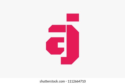 aj ja a j Lowercase Letter Initial Logo Design Template Vector Illustration