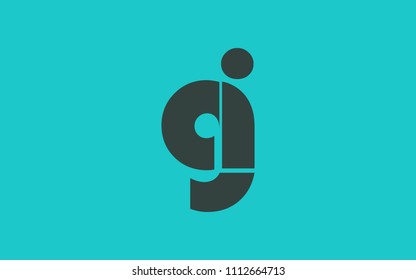 aj ja a j Lowercase Letter Initial Logo Design Template Vector Illustration
