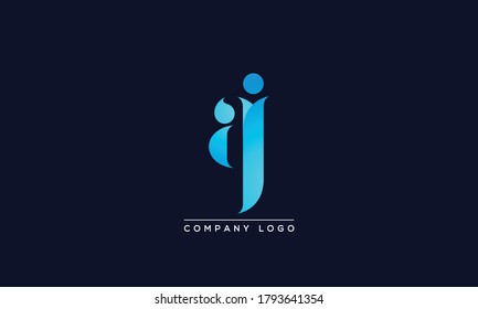 Diseño de letras JA con tipografía moderna creativa