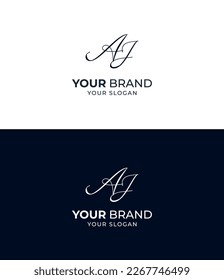 AJ, elementos de plantilla de diseño de logotipo de letras JA. Logo de la letra digital abstracta moderna. Ilustración vectorial. Nuevo logo moderno.