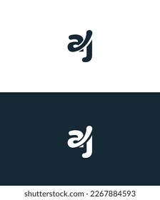 AJ, elementos de plantilla de diseño de logotipo de letras JA. Logo de la letra digital abstracta moderna. Ilustración vectorial. Nuevo logo moderno.