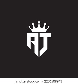 Letras AJ o JA logotipo iniciales escudo monograma y geométrico de la corona