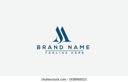 Elemento de promoción de marca gráfica de la plantilla de diseño del logotipo de AJ, JA.