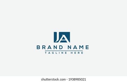 Elemento de promoción de marca gráfica de la plantilla de diseño del logotipo de AJ, JA.