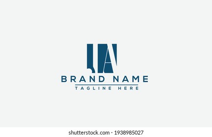 Elemento de promoción de marca gráfica de la plantilla de diseño del logotipo de AJ, JA.