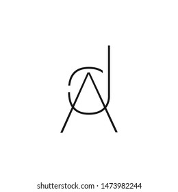 AJ JA LOGO INITIALS LINE