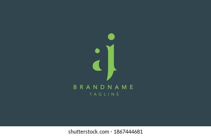 aj ja Letra minúscula plantilla de diseño inicial de logotipo, ilustración vectorial.