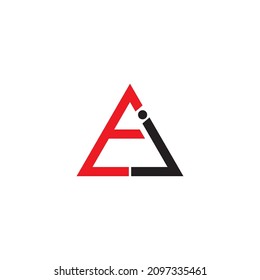 Diseño del logotipo de la letra monográfica Aj y ja en forma triangular