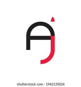 AJ letter with up arrow logo design vector